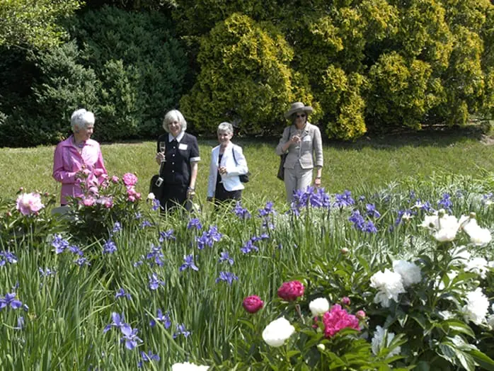 Historic Montpelier gardens where guests mingled and enjoyed the luscious flowers.